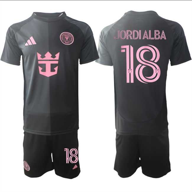 Men's Inter Miami CF #18 Jordi Alba 2025 Black Away Soccer Jersey Suit,We sell and wholesale Men's Inter Miami CF #18 Jordi Alba 2025 Black Away Soccer Jersey Suit on line form chian!