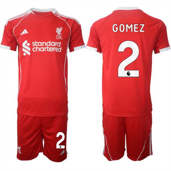 Men's Liverpool #2 Joe Gomez 2025 Red Home Soccer Jersey Suit,We sell and wholesale Men's Liverpool #2 Joe Gomez 2025 Red Home Soccer Jersey Suit on line form chian!