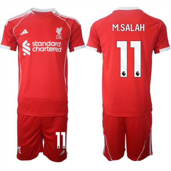 Men's Liverpool #11 Mohamed Salah 2025 Red Home Soccer Jersey Suit,We sell and wholesale Men's Liverpool #11 Mohamed Salah 2025 Red Home Soccer Jersey Suit on line form chian!
