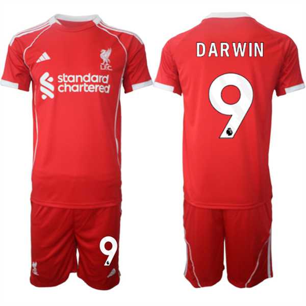 Men's Liverpool #9 Darwin 2025 Red Home Soccer Jersey Suit,We sell and wholesale Men's Liverpool #9 Darwin 2025 Red Home Soccer Jersey Suit on line form chian!