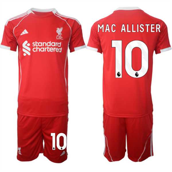 Men's Liverpool #10 Alexis Mac Allister 2025 Red Home Soccer Jersey Suit,We sell and wholesale Men's Liverpool #10 Alexis Mac Allister 2025 Red Home Soccer Jersey Suit on line form chian!