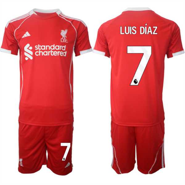 Men's Liverpool #7 Luis Diaz 2025 Red Home Soccer Jersey Suit,We sell and wholesale Men's Liverpool #7 Luis Diaz 2025 Red Home Soccer Jersey Suit on line form chian!
