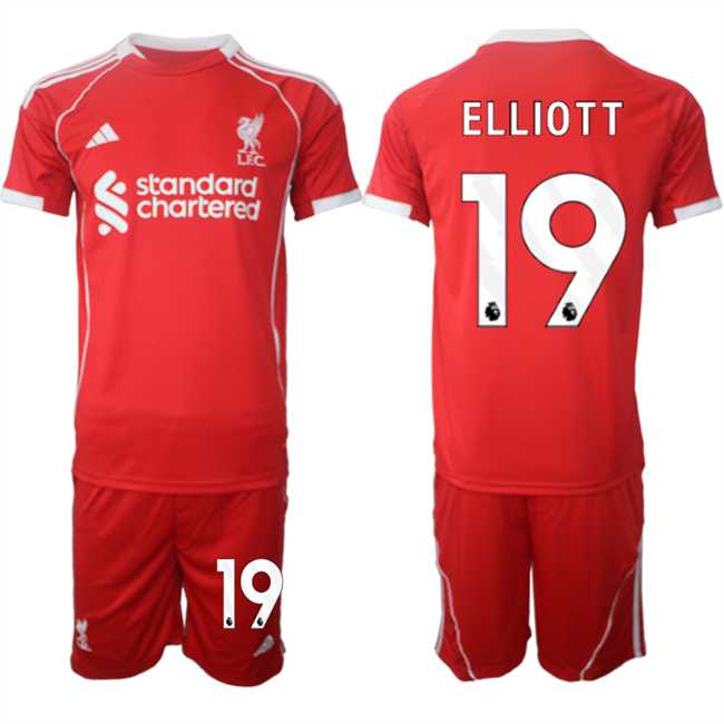 Men's Liverpool #19 Harvey Elliott 2025 Red Home Soccer Jersey Suit,We sell and wholesale Men's Liverpool #19 Harvey Elliott 2025 Red Home Soccer Jersey Suit on line form chian!