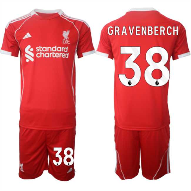Men's Liverpool #38 Ryan Gravenberch 2025 Red Home Soccer Jersey Suit,We sell and wholesale Men's Liverpool #38 Ryan Gravenberch 2025 Red Home Soccer Jersey Suit on line form chian!