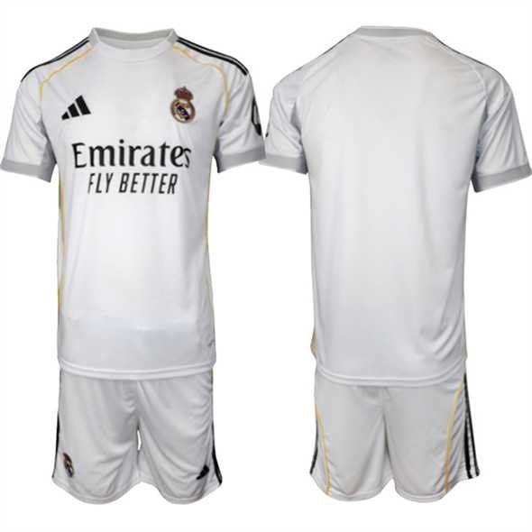 Men's Real Madrid Blank 25-26 White Home Soccer Jersey Suit,We sell and wholesale Men's Real Madrid Blank 25-26 White Home Soccer Jersey Suit on line form chian!