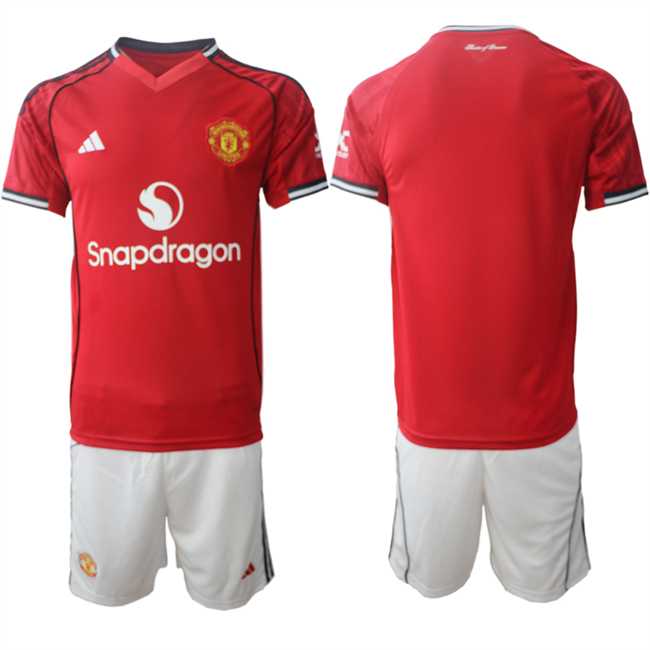Men's Manchester United Blank 2025-26 Red Home Soccer Jersey Suit,We sell and wholesale Men's Manchester United Blank 2025-26 Red Home Soccer Jersey Suit on line form chian!