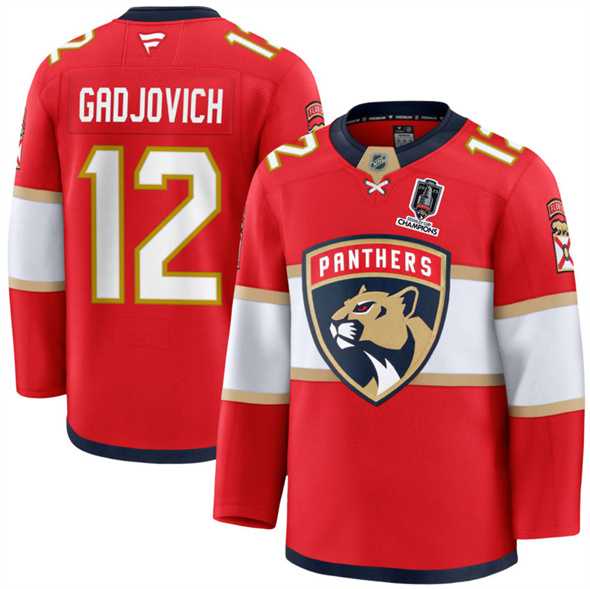 Men's Florida Panthers #12 Jonah Gadjovich Red Home 2025 Stanley Cup Champions Patch Stitched Jersey Dzhi,We sell and wholesale Men's Florida Panthers #12 Jonah Gadjovich Red Home 2025 Stanley Cup Champions Patch Stitched Jersey Dzhi on line form chian!
