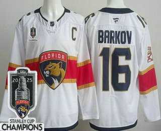 Men's Florida Panthers #16 Aleksander Barkov White 2025 Stanley Cup Champions Authentic Jersey,We sell and wholesale Men's Florida Panthers #16 Aleksander Barkov White 2025 Stanley Cup Champions Authentic Jersey on line form chian!