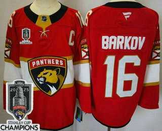 Men's Florida Panthers #16 Aleksander Barkov Red 2025 Stanley Cup Champions Authentic Jersey,We sell and wholesale Men's Florida Panthers #16 Aleksander Barkov Red 2025 Stanley Cup Champions Authentic Jersey on line form chian!