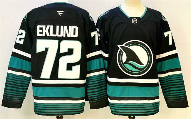 Men's San Jose Sharks #72 William Eklund Black 2024-25 Alternate Stitched Hockey Jersey,We sell and wholesale Men's San Jose Sharks #72 William Eklund Black 2024-25 Alternate Stitched Hockey Jersey on line form chian!