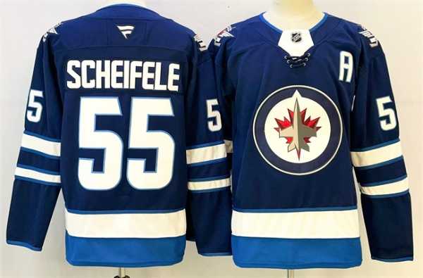 Men's Winnipeg Jets #55 Mark Scheifele Navy 2024-25 With A Patch Home Stitched Hockey Jersey,We sell and wholesale Men's Winnipeg Jets #55 Mark Scheifele Navy 2024-25 With A Patch Home Stitched Hockey Jersey on line form chian!