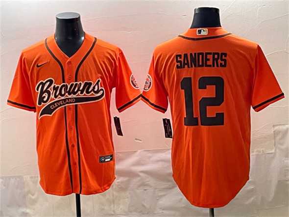 Men's Cleveland Browns #12 Shedeur Sanders Orange With Patch Cool Base Stitched Baseball Jersey,We sell and wholesale Men's Cleveland Browns #12 Shedeur Sanders Orange With Patch Cool Base Stitched Baseball Jersey on line form chian!
