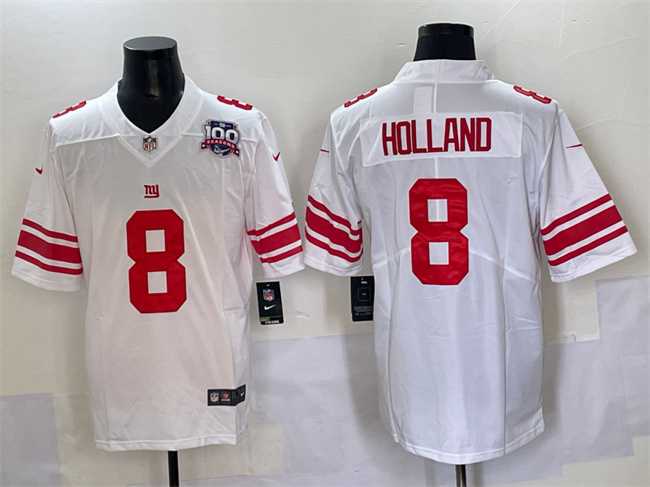 Men's New York Giants #8 Jevon Holland White 2025 With 100th Season Patch Vapor Untouchable Limited Stitched Jersey,We sell and wholesale Men's New York Giants #8 Jevon Holland White 2025 With 100th Season Patch Vapor Untouchable Limited Stitched Jersey on line form chian!