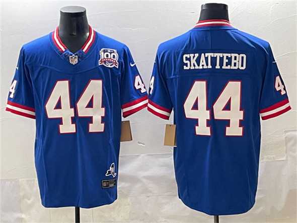 Men's New York Giants #44 Cam Skattebo Royal 2025 Draft F.U.S.E. 100th Season & State Patch Vapor Limited Football Stitched Jersey,We sell and wholesale Men's New York Giants #44 Cam Skattebo Royal 2025 Draft F.U.S.E. 100th Season & State Patch Vapor Limited Football Stitched Jersey on line form chian!