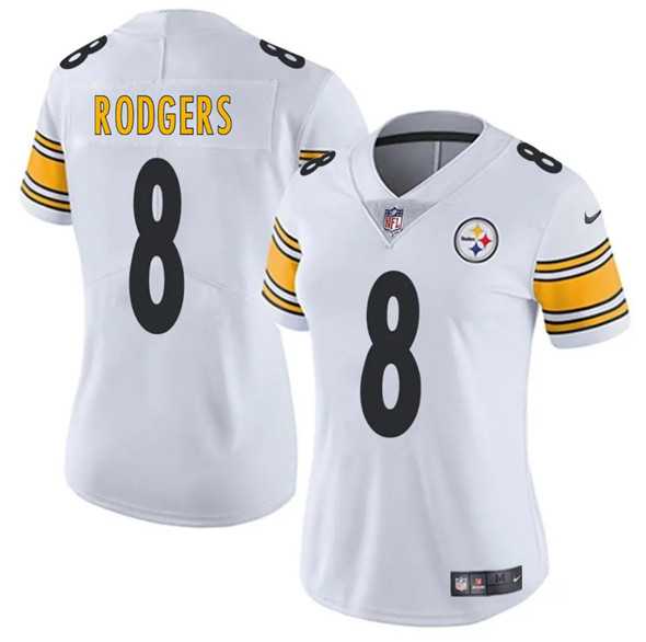 Women's Pittsburgh Steelers #8 Aaron Rodgers White 2025 Vapor Untouchable Limited Stitched Jersey Dzhi,We sell and wholesale Women's Pittsburgh Steelers #8 Aaron Rodgers White 2025 Vapor Untouchable Limited Stitched Jersey Dzhi on line form chian!