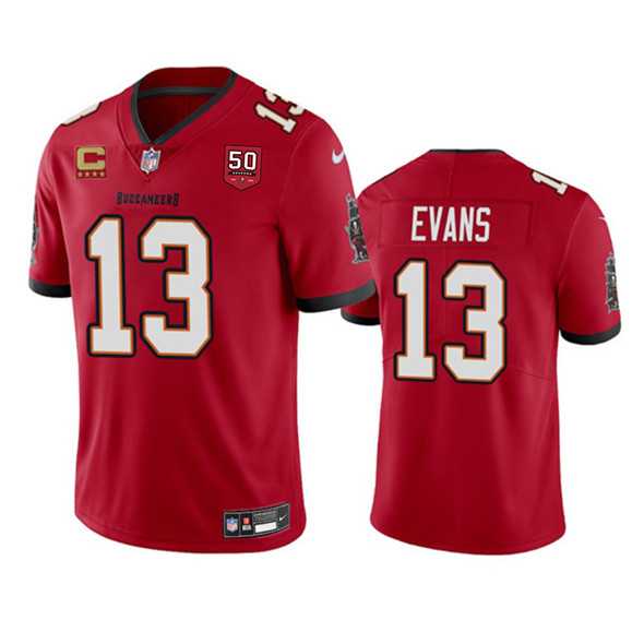 Men & Women & Youth Tampa Bay Buccaneers #13 Mike Evans Red 2025 50th Anniversary Patch And 4-Star C Patch Vapor Untouchable Limited Stitched Jersey,We sell and wholesale Men & Women & Youth Tampa Bay Buccaneers #13 Mike Evans Red 2025 50th Anniversary Patch And 4-Star C Patch Vapor Untouchable Limited Stitched Jersey on line form chian!