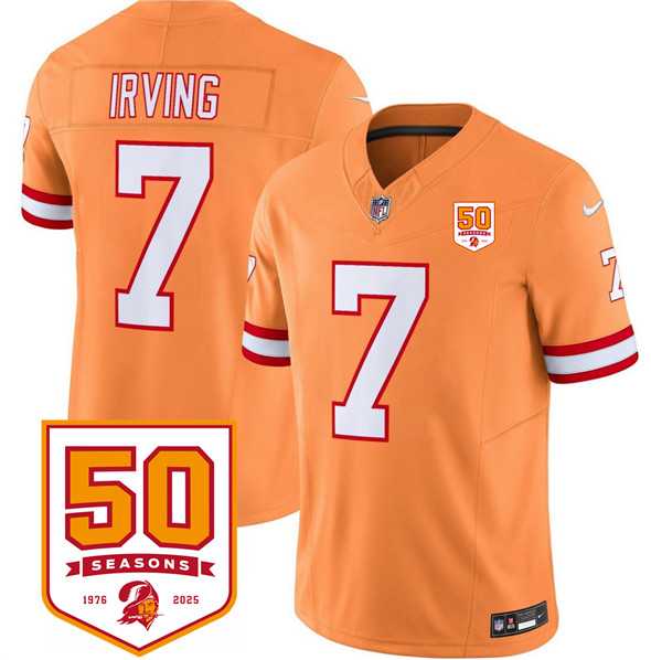 Men & Women & Youth Tampa Bay Buccaneers #7 Bucky Irving Orange 2025 F.U.S.E. 50th Anniversary Patch Vapor Untouchable Limited Stitched Jersey,We sell and wholesale Men & Women & Youth Tampa Bay Buccaneers #7 Bucky Irving Orange 2025 F.U.S.E. 50th Anniversary Patch Vapor Untouchable Limited Stitched Jersey on line form chian!