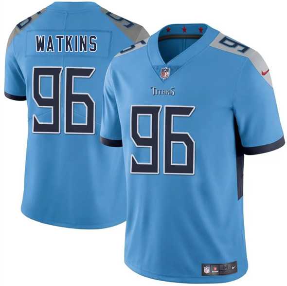 Men & Women & Youth Tennessee Titans #96 Carlos Watkins Blue 2025 F.U.S.E. Vapor Limited Stitched Jersey,We sell and wholesale Men & Women & Youth Tennessee Titans #96 Carlos Watkins Blue 2025 F.U.S.E. Vapor Limited Stitched Jersey on line form chian!