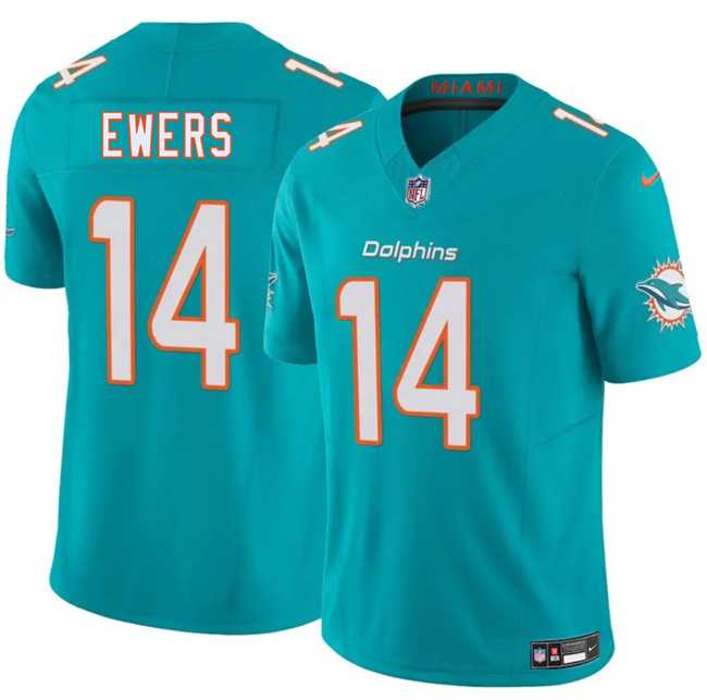 Men & Women & Youth Miami Dolphins #14 Quinn Ewers Aqua 2025 Draft F.U.S.E. Vapor Limited Stitched Jersey,We sell and wholesale Men & Women & Youth Miami Dolphins #14 Quinn Ewers Aqua 2025 Draft F.U.S.E. Vapor Limited Stitched Jersey on line form chian!