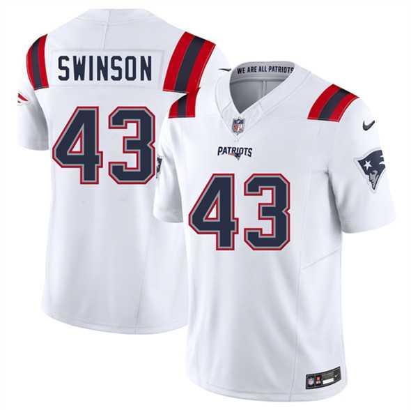 Men & Women & Youth New England Patriots #43 Bradyn Swinson White 2025 F.U.S.E. Vapor Limited Stitched Jersey,We sell and wholesale Men & Women & Youth New England Patriots #43 Bradyn Swinson White 2025 F.U.S.E. Vapor Limited Stitched Jersey on line form chian!