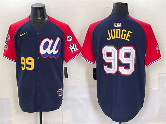 Men's American League #99 Aaron Judge Navy Red Alternate 2025 All-Star With Patch Edition Limited Stitched Jersey,We sell and wholesale Men's American League #99 Aaron Judge Navy Red Alternate 2025 All-Star With Patch Edition Limited Stitched Jersey on line form chian!