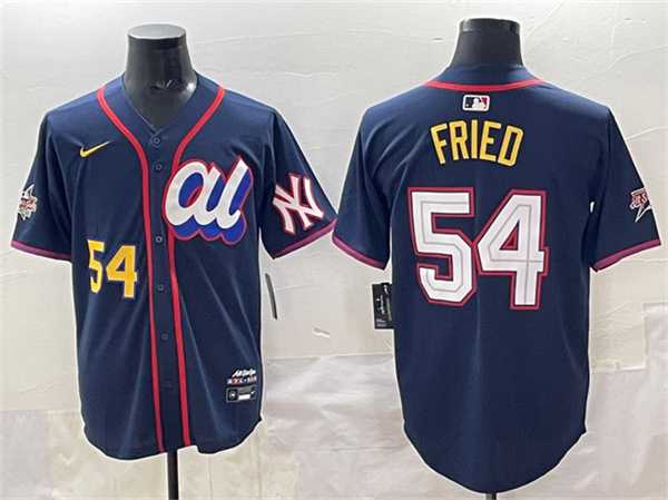 Men's American League #54 Max Fried Navy 2025 All-Star Edition Limited Stitched Jersey,We sell and wholesale Men's American League #54 Max Fried Navy 2025 All-Star Edition Limited Stitched Jersey on line form chian!