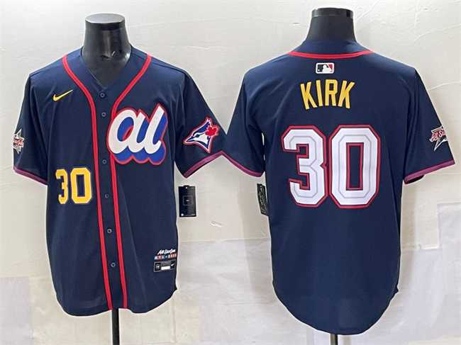 Men's American League #30 Alejandro Kirk Navy 2025 All-Star Edition Limited Stitched Jersey,We sell and wholesale Men's American League #30 Alejandro Kirk Navy 2025 All-Star Edition Limited Stitched Jersey on line form chian!
