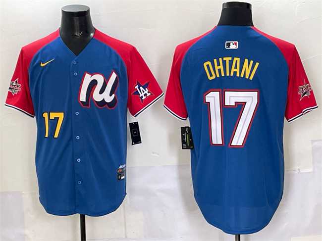 Men's National League #17 Shohei Ohtani Blue Red Alternate 2025 All-Star Edition Limited Stitched Jersey,We sell and wholesale Men's National League #17 Shohei Ohtani Blue Red Alternate 2025 All-Star Edition Limited Stitched Jersey on line form chian!