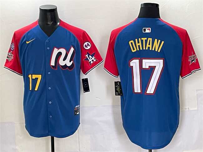 Men's National League #17 Shohei Ohtani Blue Red Alternate 2025 All-Star With Patch Edition Limited Stitched Jersey,We sell and wholesale Men's National League #17 Shohei Ohtani Blue Red Alternate 2025 All-Star With Patch Edition Limited Stitched Jersey on line form chian!
