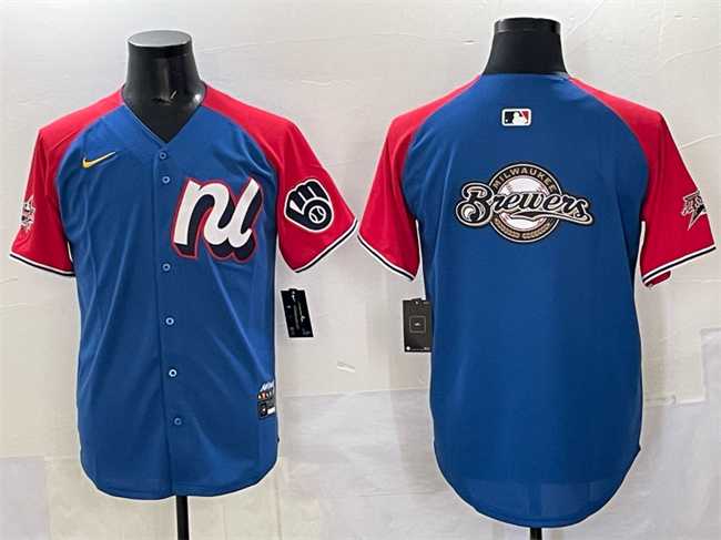 Men's National League Milwaukee Brewers Team Big Logo Blue Red Alternate 2025 All-Star Edition Limited Stitched Jersey,We sell and wholesale Men's National League Milwaukee Brewers Team Big Logo Blue Red Alternate 2025 All-Star Edition Limited Stitched Jersey on line form chian!
