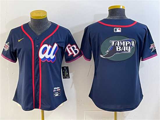 Women's American League Tampa Bay Rays Team Big Logo Navy 2025 All-Star Edition Limited Stitched Jersey(Run Small),We sell and wholesale Women's American League Tampa Bay Rays Team Big Logo Navy 2025 All-Star Edition Limited Stitched Jersey(Run Small) on line form chian!