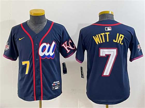 Youth American League #7 Bobby Witt Jr. Navy 2025 All-Star Edition Limited Stitched Jersey,We sell and wholesale Youth American League #7 Bobby Witt Jr. Navy 2025 All-Star Edition Limited Stitched Jersey on line form chian!