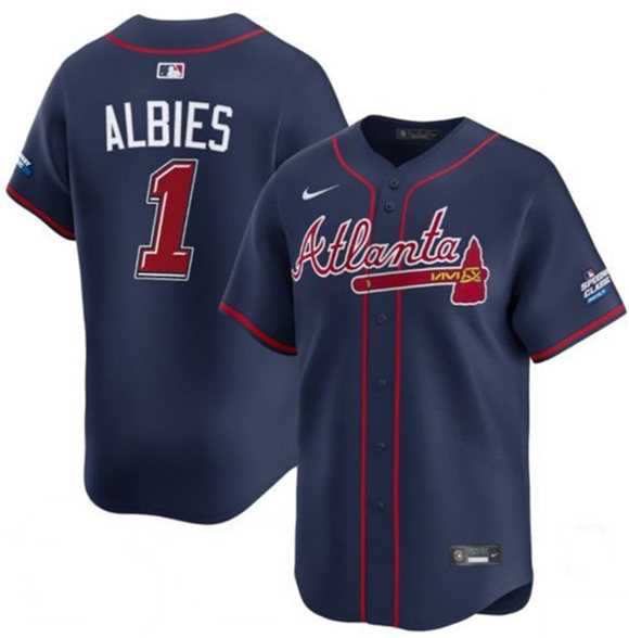 Men's Atlanta Braves #1 Ozzie Albies Navy 2025 Speedway Classic Alternate Limited Stitched Jersey Dzhi,We sell and wholesale Men's Atlanta Braves #1 Ozzie Albies Navy 2025 Speedway Classic Alternate Limited Stitched Jersey Dzhi on line form chian!