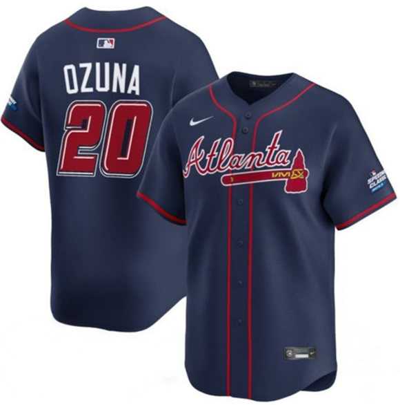 Men's Atlanta Braves #20 Marcell Ozuna Navy 2025 Speedway Classic Alternate Limited Stitched Jersey Dzhi,We sell and wholesale Men's Atlanta Braves #20 Marcell Ozuna Navy 2025 Speedway Classic Alternate Limited Stitched Jersey Dzhi on line form chian!
