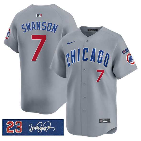 Men's Chicago Cubs #7 Dansby Swanson Gray 'Ryne Sandberg Tribute' Vapor Limited V3 Stitched Jersey Dzhi,We sell and wholesale Men's Chicago Cubs #7 Dansby Swanson Gray 'Ryne Sandberg Tribute' Vapor Limited V3 Stitched Jersey Dzhi on line form chian!