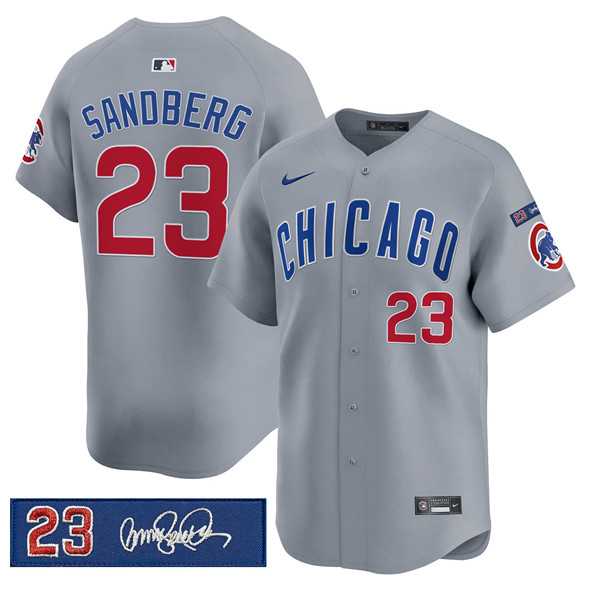 Men's Chicago Cubs #23 Ryne Sandberg Gray 'Ryne Sandberg Tribute' Vapor Limited V3 Stitched Jersey Dzhi,We sell and wholesale Men's Chicago Cubs #23 Ryne Sandberg Gray 'Ryne Sandberg Tribute' Vapor Limited V3 Stitched Jersey Dzhi on line form chian!