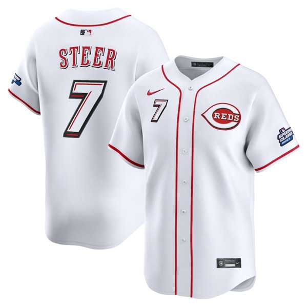 Men's Cincinnati Reds #7 Spencer Steer White 2025 Speedway Classic Home Limited Stitched Jersey Dzhi,We sell and wholesale Men's Cincinnati Reds #7 Spencer Steer White 2025 Speedway Classic Home Limited Stitched Jersey Dzhi on line form chian!