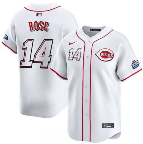 Men's Cincinnati Reds #14 Pete Rose White 2025 Speedway Classic Home Limited Stitched Jersey Dzhi,We sell and wholesale Men's Cincinnati Reds #14 Pete Rose White 2025 Speedway Classic Home Limited Stitched Jersey Dzhi on line form chian!