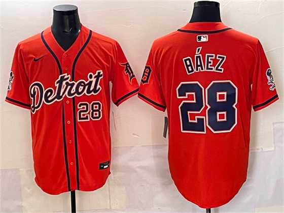 Men's Detroit Tigers #28 Javier Baez Orange With Patch Vapor Premier Limited Stitched Jersey,We sell and wholesale Men's Detroit Tigers #28 Javier Baez Orange With Patch Vapor Premier Limited Stitched Jersey on line form chian!