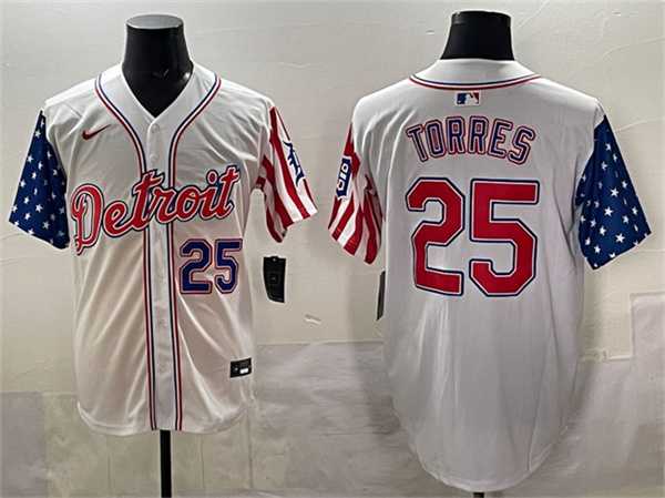 Men's Detroit Tigers #25 Gleyber Torres White 2025 Memorial Day Vapor Premier Limited Stitched Jersey,We sell and wholesale Men's Detroit Tigers #25 Gleyber Torres White 2025 Memorial Day Vapor Premier Limited Stitched Jersey on line form chian!