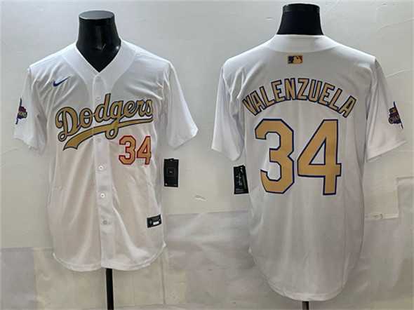 Men's Los Angeles Dodgers #34 Toro Valenzuela White 2025 Gold Collection Limited Stitched Jersey,We sell and wholesale Men's Los Angeles Dodgers #34 Toro Valenzuela White 2025 Gold Collection Limited Stitched Jersey on line form chian!