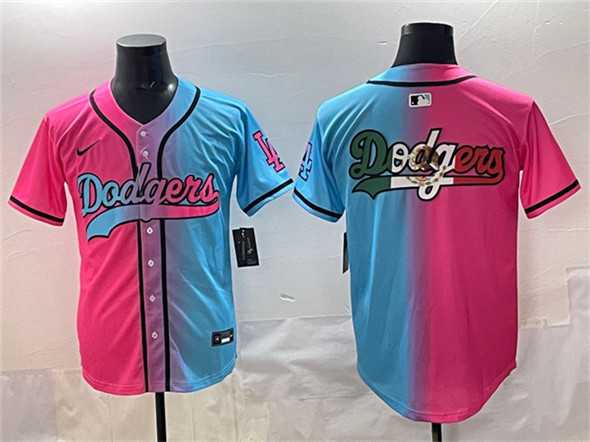 Men's Los Angeles Dodgers Team Big Logo Pink Blue Limited Stitched Jersey,We sell and wholesale Men's Los Angeles Dodgers Team Big Logo Pink Blue Limited Stitched Jersey on line form chian!