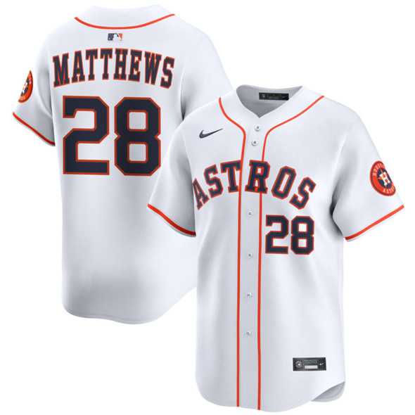 Men's Houston Astros #28 Brice Matthews White 2025 Home Limited Stitched Jersey Dzhi,We sell and wholesale Men's Houston Astros #28 Brice Matthews White 2025 Home Limited Stitched Jersey Dzhi on line form chian!