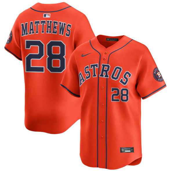 Men's Houston Astros #28 Brice Matthews Orange 2025 Alternate Limited Stitched Jersey Dzhi,We sell and wholesale Men's Houston Astros #28 Brice Matthews Orange 2025 Alternate Limited Stitched Jersey Dzhi on line form chian!