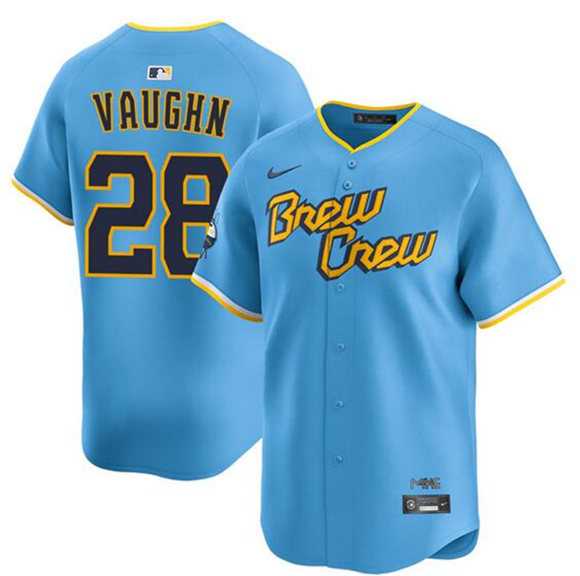 Men's Milwaukee Brewers #28 Andrew Vaughn Powder Blue City Connect Limited Stitched Jersey Dzhi,We sell and wholesale Men's Milwaukee Brewers #28 Andrew Vaughn Powder Blue City Connect Limited Stitched Jersey Dzhi on line form chian!