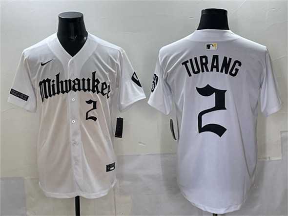 Men's Milwaukee Brewers #2 Brice Turang White 'Gothic 414 Shadows Edition' Vapor Premier Limited Stitched Jersey,We sell and wholesale Men's Milwaukee Brewers #2 Brice Turang White 'Gothic 414 Shadows Edition' Vapor Premier Limited Stitched Jersey on line form chian!