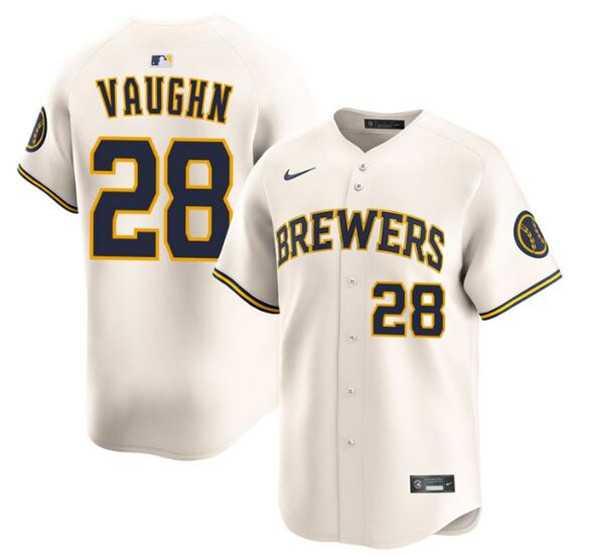 Men's Milwaukee Brewers #28 Andrew Vaughn Cream Limited Stitched Jersey Dzhi,We sell and wholesale Men's Milwaukee Brewers #28 Andrew Vaughn Cream Limited Stitched Jersey Dzhi on line form chian!