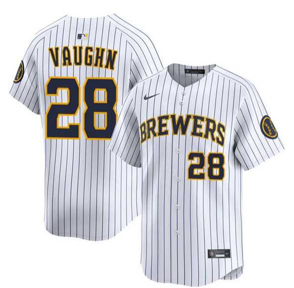 Men's Milwaukee Brewers #28 Andrew Vaughn White Alternate Limited Stitched Jersey Dzhi,We sell and wholesale Men's Milwaukee Brewers #28 Andrew Vaughn White Alternate Limited Stitched Jersey Dzhi on line form chian!