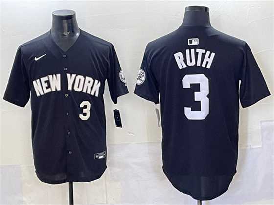 Men's New York Yankees #3 Babe Ruth Black Limited Stitched Jersey,We sell and wholesale Men's New York Yankees #3 Babe Ruth Black Limited Stitched Jersey on line form chian!