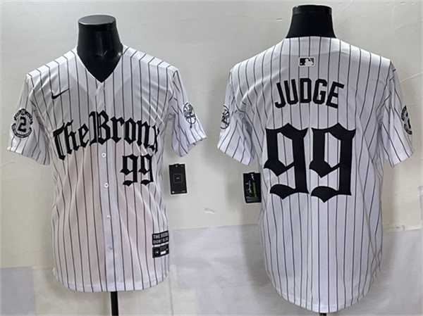 Men's New York Yankees #99 Aaron Judge White Pinstripe 'Gothic Legacy Edition' Vapor Premier Limited Stitched Jersey,We sell and wholesale Men's New York Yankees #99 Aaron Judge White Pinstripe 'Gothic Legacy Edition' Vapor Premier Limited Stitched Jersey on line form chian!
